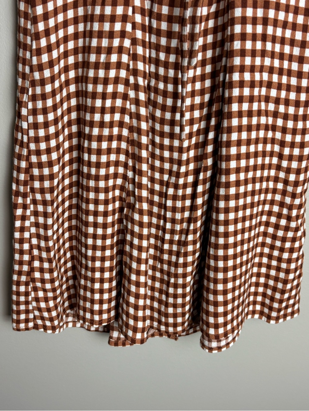 Reformation Brown and White Gingham Button-Front Tunic - Picture 8 of 11